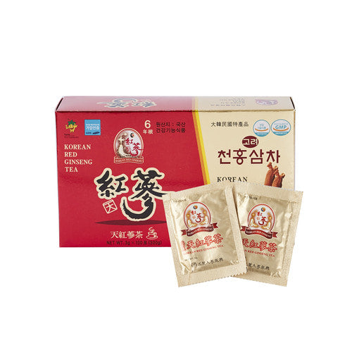 6YEARS KOREAN RED GINSENG TEA GINSENG SAPONIN GINSENOSIDE NATURAL SUPER FOOD (3g x 50 Sachets)