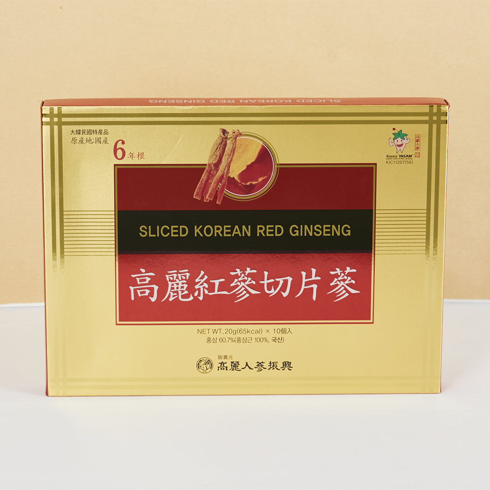 6Years Sliced Korean RED Ginseng HONEYED - Ginseng Saponin GINSENOSIDE Natural Food Healthy Snack (20g x 10 Pouches)