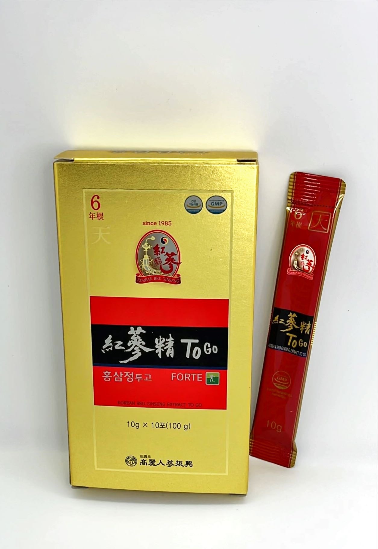 Korean RED Ginseng Extract to GO - Energy Shot, Ginseng Saponin GINSENOSIDE Natural Super Food (10g x 10 Sticks)