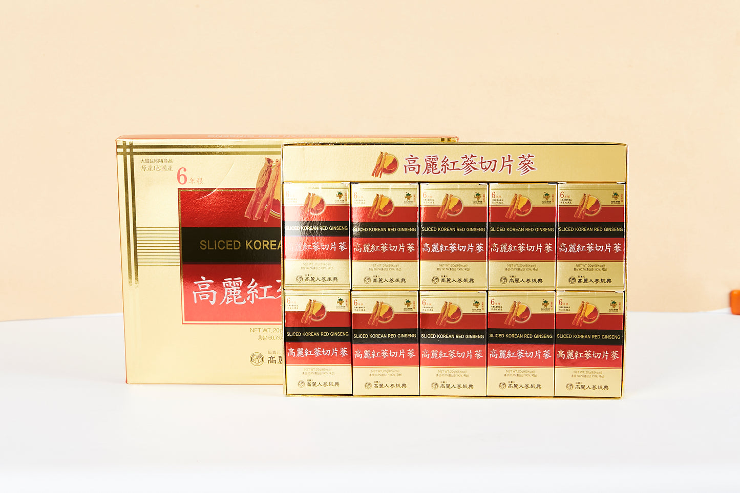 6Years Sliced Korean RED Ginseng HONEYED - Ginseng Saponin GINSENOSIDE Natural Food Healthy Snack (20g x 10 Pouches)